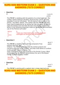 NURS 6650 MIDTERM EXAM 2 – QUESTION AND ANSWERS (75/75 CORRECT