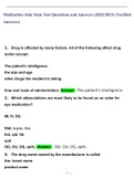 Medication Aide State Test Questions and Answers (2022/2023) (Verified Answers)