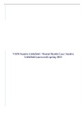 VSIM Sandra Littlefield / Mental Health Case: Sandra Littlefield (answered) spring 2023