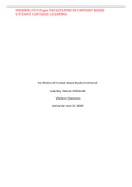 NURSING C919 Paper FACILITATION OF CONTEXT-BASED STUDENT-CENTERED LEARNING,100% CORRECT