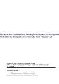 Test Bank For Contemporary Nursing Issues, Trends, & Management 9th Edition by Barbara Cherry, Susan R. Jacob Chapter 1-28.