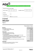 AQA A-level BIOLOGY Paper 2 QUESTION PAPER and MARK SCHEME JUNE 2022