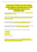 Connecticut All-Lines Except Workers Comp Adjuster Licensing Course PART (1) (100 Questions and Answers |Guarantee Pass