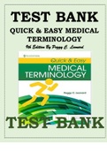 TEST BANK FOR QUICK & EASY MEDICAL TERMINOLOGY 9TH EDITION BY PEGGY C. LEONARD