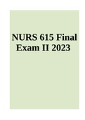 NURS 615 Final Exam II 2023 