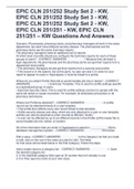 EPIC CLN 251/252 Study Set 2 - KW, EPIC CLN 251/252 Study Set 3 - KW, EPIC CLN 251/252 Study Set 2 - KW, EPIC CLN 251/251 - KW, EPIC CLN 251/251 – KW Questions And Answers 