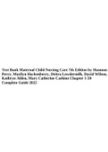 Test Bank For Maternal Child Nursing Care 7th Edition by Shannon Perry, Marilyn Hockenberry, Deitra Lowdermilk, David Wilson, Kathryn Alden, Mary Catherine Cashion| Chapter 1-50 |Complete Questions and Answers (A+). 