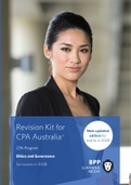 CPA Australia: Ethics and Governance (Revision Kit)