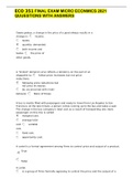 ECO 351 FINAL EXAM MICRO ECONMICS 2021 QUUESTIONS WITH ANSWERS