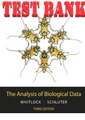 TEST BANK The Analysis of Biological Data 3rd Edition by Michael and Dolph | All Chapters 1-21. 