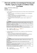 Complete Test Bank Ebersole and Hess’ Gerontological Nursing and Healthy Aging in Canada 1st Edition Touhy Questions & Answers with rationales (Chapter 1-26)