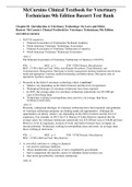 Complete Test Bank McCurnin’s Clinical Textbook for Veterinary Technicians 9th Edition Bassert  Questions & Answers with rationales (Chapter 1-38)