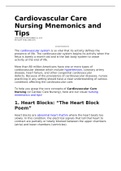 Cardiovascular Care Nursing Mnemonics and Tips