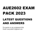 AUE2602 EXAM PACK 2023