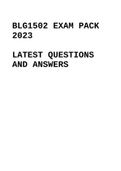 BLG1502 EXAM PACK 2023