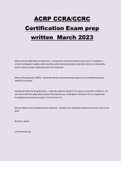 ACRP CCRA/CCRC Certification Exam prep written  March 2023