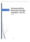 Samenvatting Management, ISBN: 9789043036986  Bedrijfsmanagement