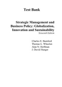 Strategic Management and Business Policy Globalization, Innovation and Sustainability 16th Edition By Charles Bamford, Alan Hoffman, Thomas Wheelen, David Hunger (Test Bank)