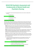 2023 NCLEX RN Exam Psychiatric Assessment and Fundamentals of Mental Health and Psychiatric Nursing | New  Exam Actual