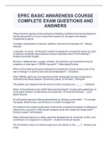 EPRC BASIC AWARENESS COURSE COMPLETE EXAM QUESTIONS AND ANSWERS