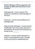 Brock's Biology of Microorganisms 14e Chapter 23 (Microbial Interactions with Humans) with 100% correct answers