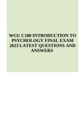 WGU C180 INTRODUCTION TO PSYCHOLOGY FINAL EXAM 2023 LATEST QUESTIONS AND ANSWERS