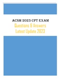 ACSM 2023 CPT EXAM - Questions & Answers (Scored 97%) Latest Update 2023