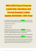 WGU D023 School Financial Leadership | Questions and Correct Answers | Latest Update 2024/2025 | 100% Pass