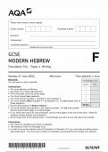 2024 AQA GCSE MODERN HEBREW PAPER 4 (8678/WF: Writing Foundation Tier)