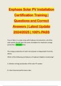 Enphase Solar PV Installation Certification Training | Questions and Correct Answers | Latest Update 2024/2025 | 100% PASS