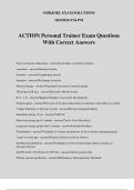 ACTION Personal Trainer Exam Questions With Correct Answers