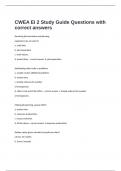 CWEA EI 2 Study Guide Questions with correct answers.