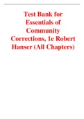 Essentials of Community Corrections 1st Edition By Robert Hanser (Test Bank)