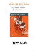 Test Bank - for ECGs Made Easy 7th Edition by Barbara J Aehlert , All Chapters 1-10 |Complete Guide A+