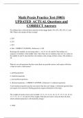 Math Praxis Practice Test (5003) UPDATED ACTUAL Questions and  CORRECT Answers