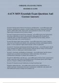 AACN MSN Essentials Exam Questions And Correct Answers