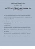 AACN Synergy Model Exam Questions And Correct Answers