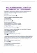 MVU NURS 620 Exam 4 Study Guide with Questions and Correct Answers