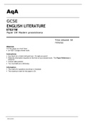 Aqa GCSE ENGLISH LITERATURE (8702/1M)- Paper 1M Modern prose/drama MAY 2022 QUESTION PAPER.