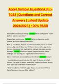 Apple Sample Questions 9L0- 3023 | Questions and Correct Answers | Latest Update 2024/2025 | 100% PASS