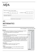 AQA AS MATHEMATICS Paper 2 June 2022 Question Paper