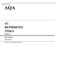 AQA AS MATHEMATICS Paper 2 June 2022 Question Paper and Mark Scheme Bundle