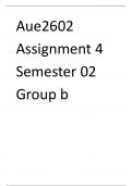 Aue2602 Assignment 2 Semester 2 2024 Group B