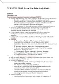 NURS 3310 FINAL Exam Blue Print Study Guide