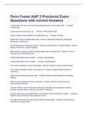 Penn Foster A&P 2 Proctored Exam Questions with correct Answers