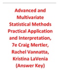 Advanced and Multivariate Statistical Methods Practical Application and Interpretation 7th Edition By Craig Mertler, Rachel Vannatta, Kristina LaVenia (Answer Key)