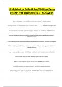 Utah Master Esthetician Written Exam COMPLETE QUESTIONS & ANSWERS