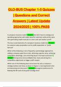 GLO-BUS Chapter 1-5 Quizzes | Questions and Correct Answers | Latest Update 2024/2025 | 100% PASS