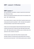 NRP - Lesson 1-10 Review QUESTIONS & ANSWERS 2023 ( A+ GRADED 100% VERIFIED)