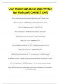 Utah Master Esthetician State Written Test Flashcards CORRECT 100%